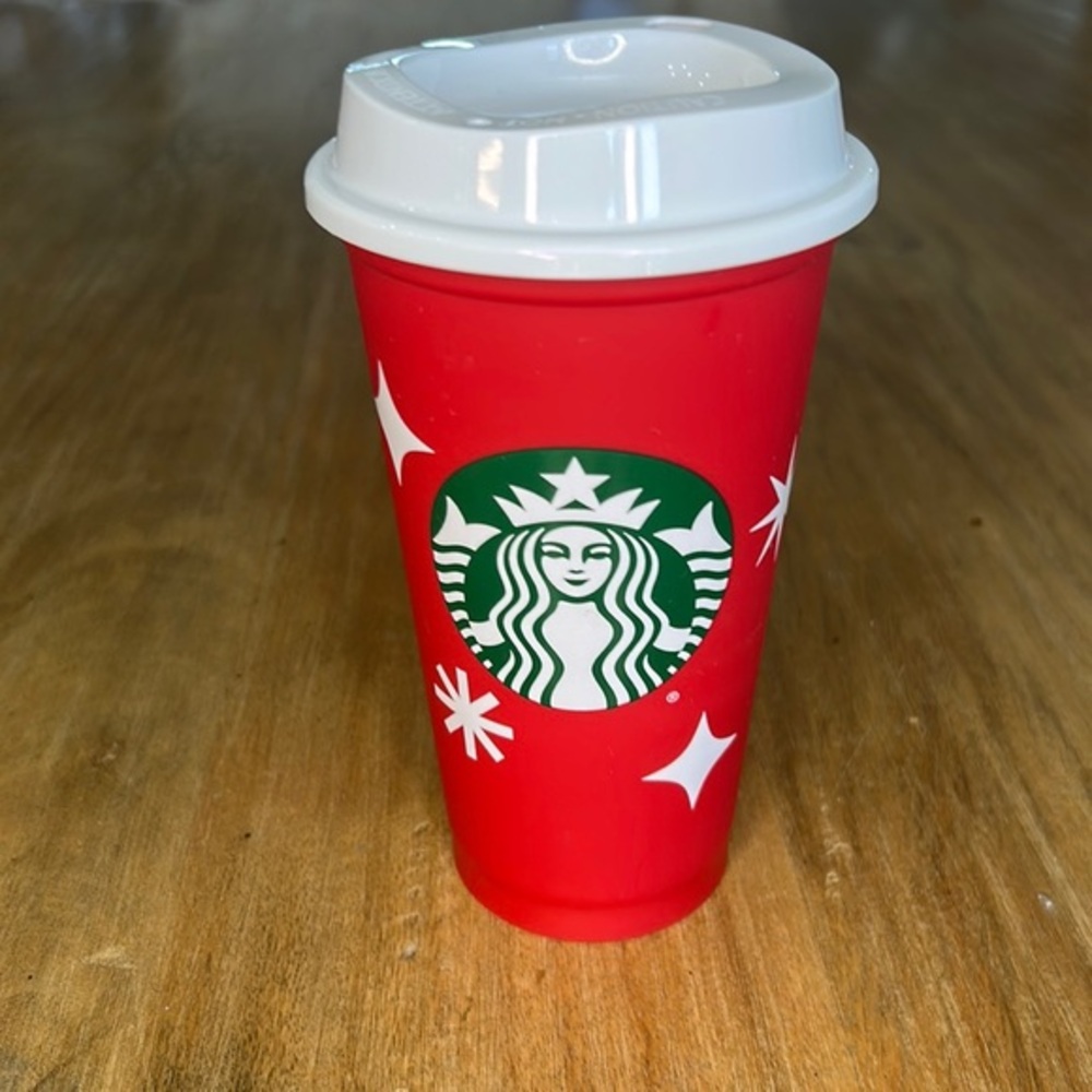 Starbucks Reusable Holiday Cup Red 25‎ Years of Holiday Cup Cheer 16oz Grande